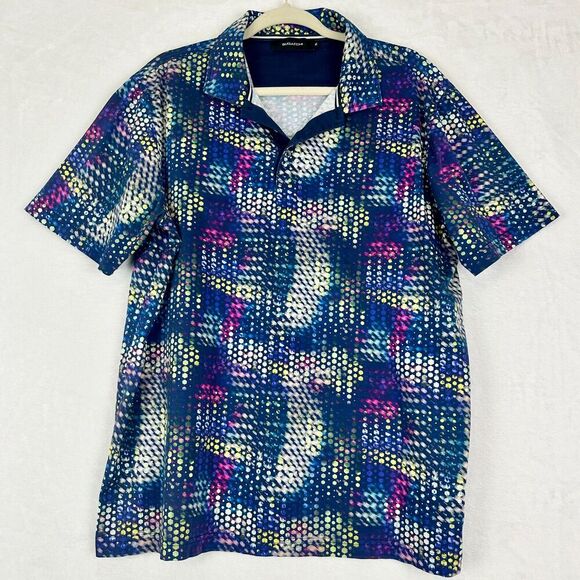 Bugatchi Polo Shirt Size XL Mercerized Cotton Golf Performance Digital Print - Picture 1 of 4